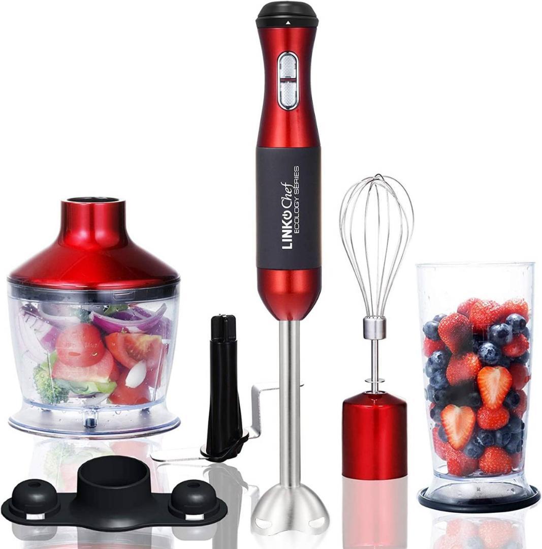 1台5役の赤いハンドブレンダー