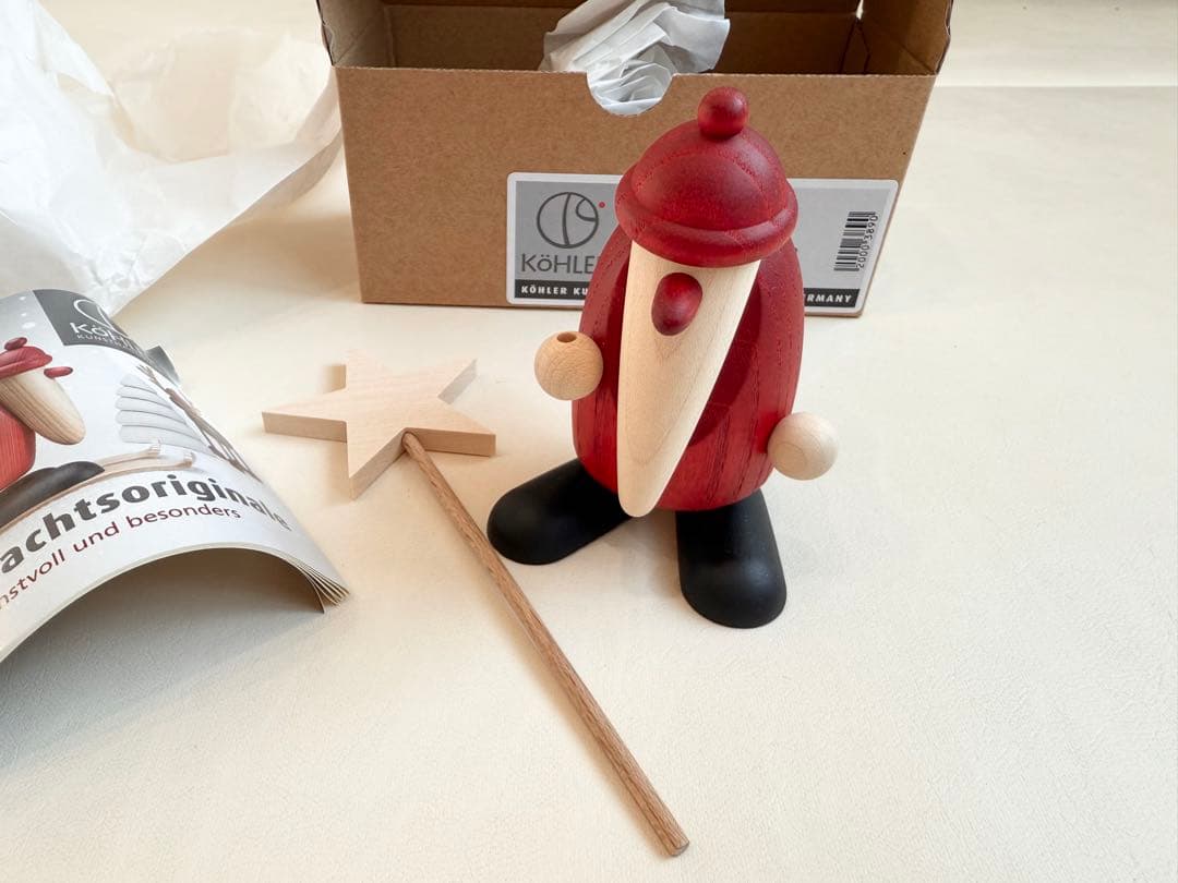 ケーラー　星をもつサンタ　木製クリスマス装飾品