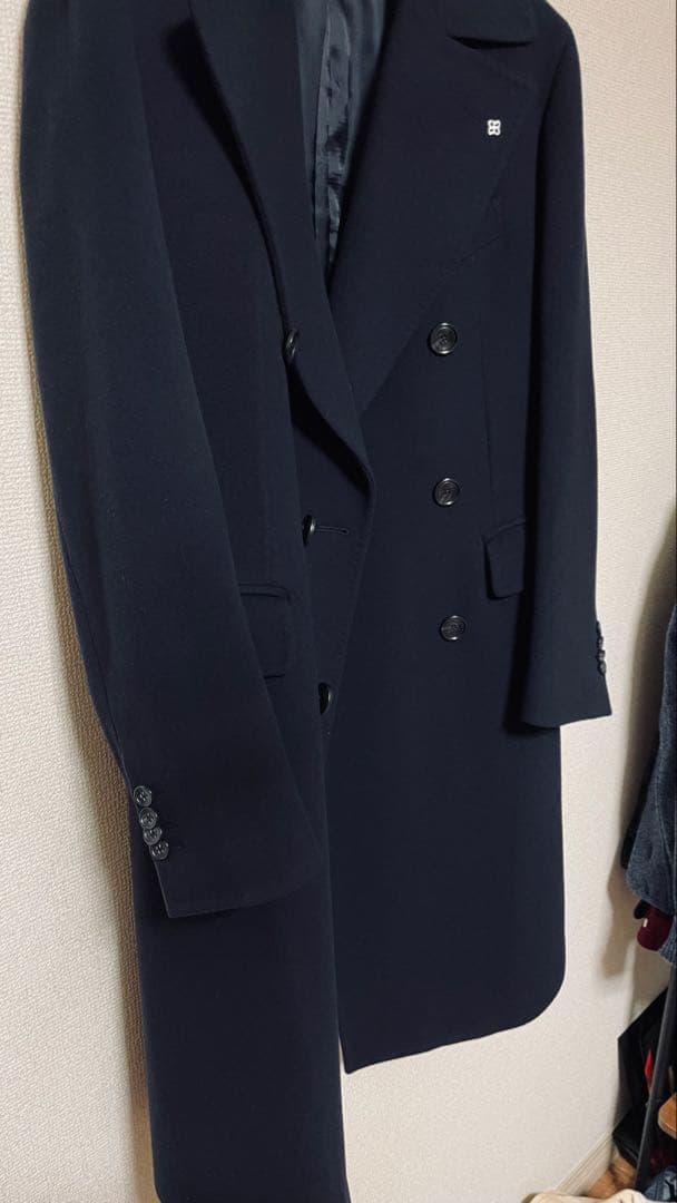 TAGLIATORE / RICH ウール ネイビー ダブルブレストコート 42
