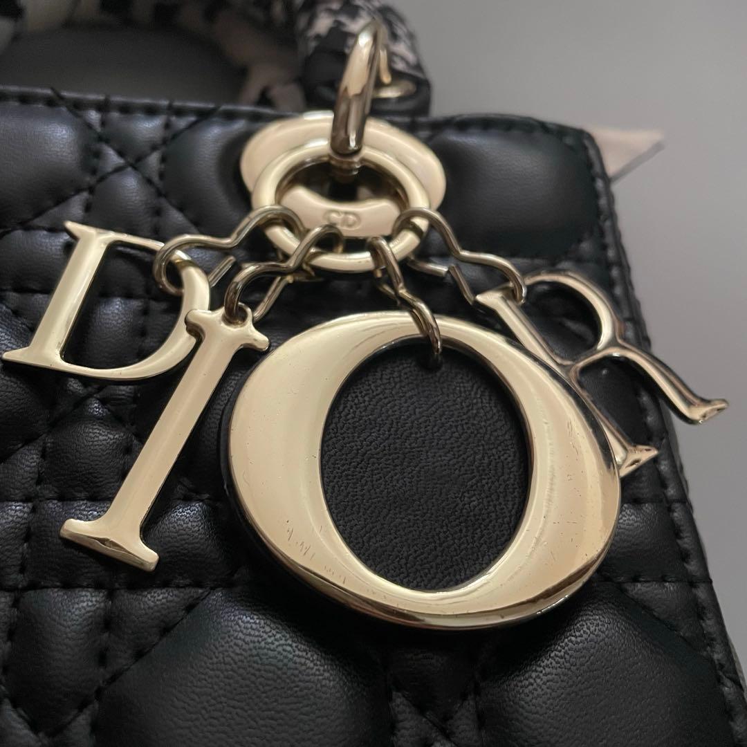 Lady Dior スモール 黒　ミッツァ2枚　チャーム3個付き