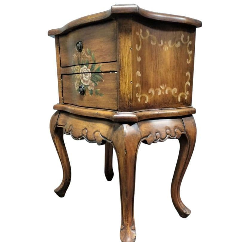 猫脚 チェスト2段 アンティーク ナイトテーブル/サイドテーブル/花台 猫足