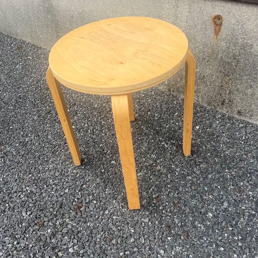 廃盤品　IKEA イケア　フロスタ　スツール　2脚　スタッキングチェア　天然木