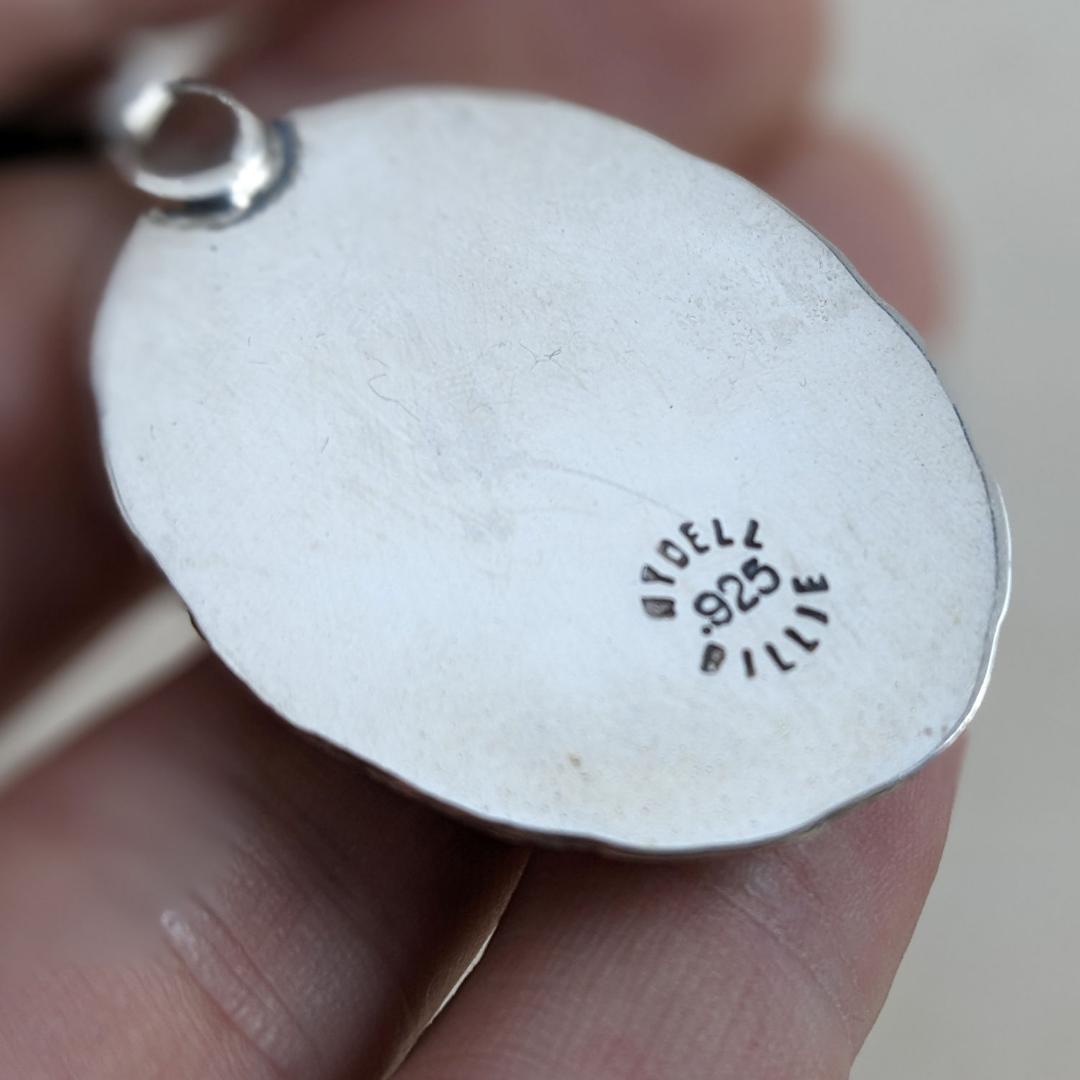 ナバホ族 Wydell Billie作 オニキス ペンダント 925シルバー