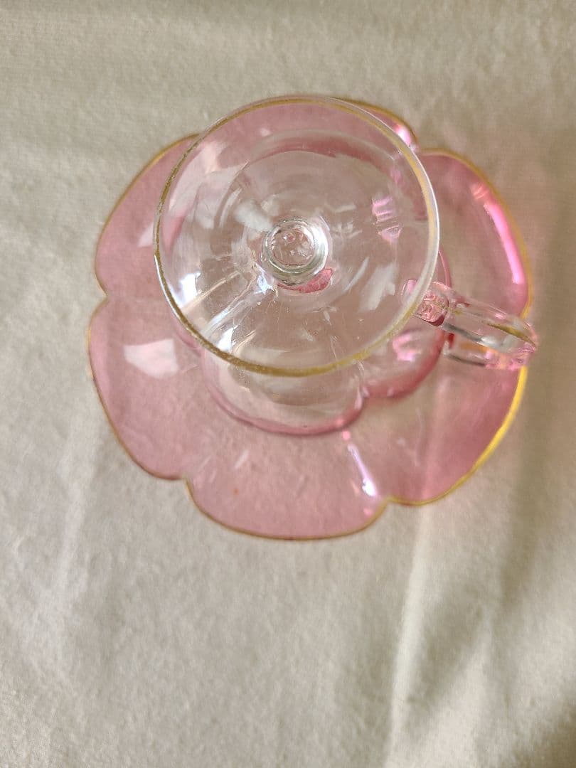 アンティークボヘミアンガラス　カップ&ソーサー