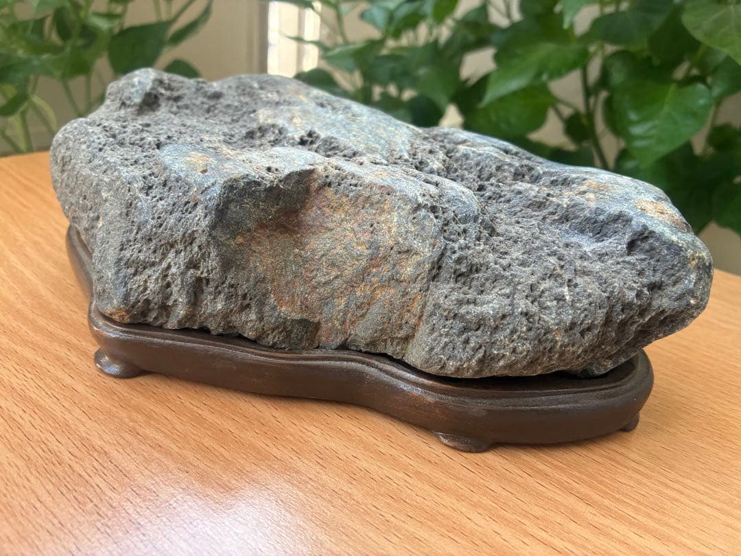 【景色石】天然石 水石 観賞石 台座付き