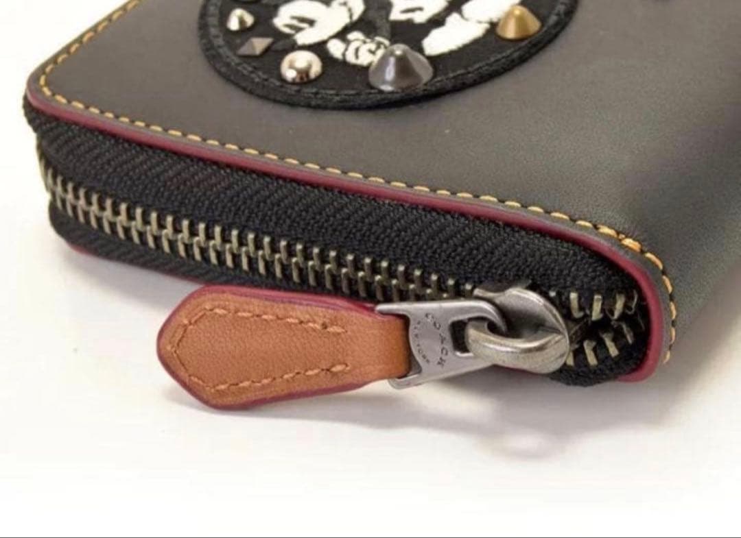 COACHコーチコラボミッキーマウスパッチレザーウォレット長財布