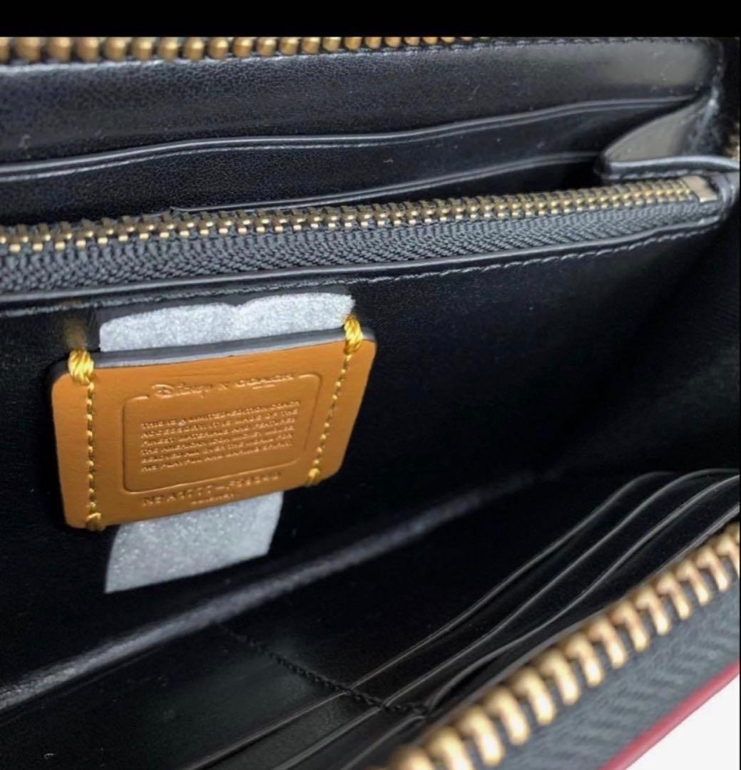COACHコーチコラボミッキーマウスパッチレザーウォレット長財布