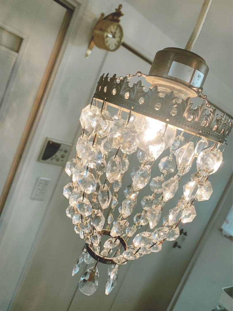 ローラアシュレイ　ガラスシェード　シャンデリア　アンティーク