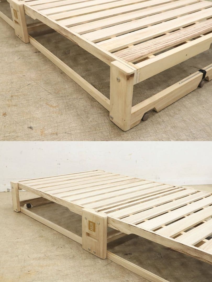 【桐らくねプレミアム】折り畳みベッド・総桐・シングルサイズ・日本製・折りたたみ