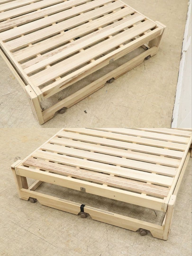 【桐らくねプレミアム】折り畳みベッド・総桐・シングルサイズ・日本製・折りたたみ