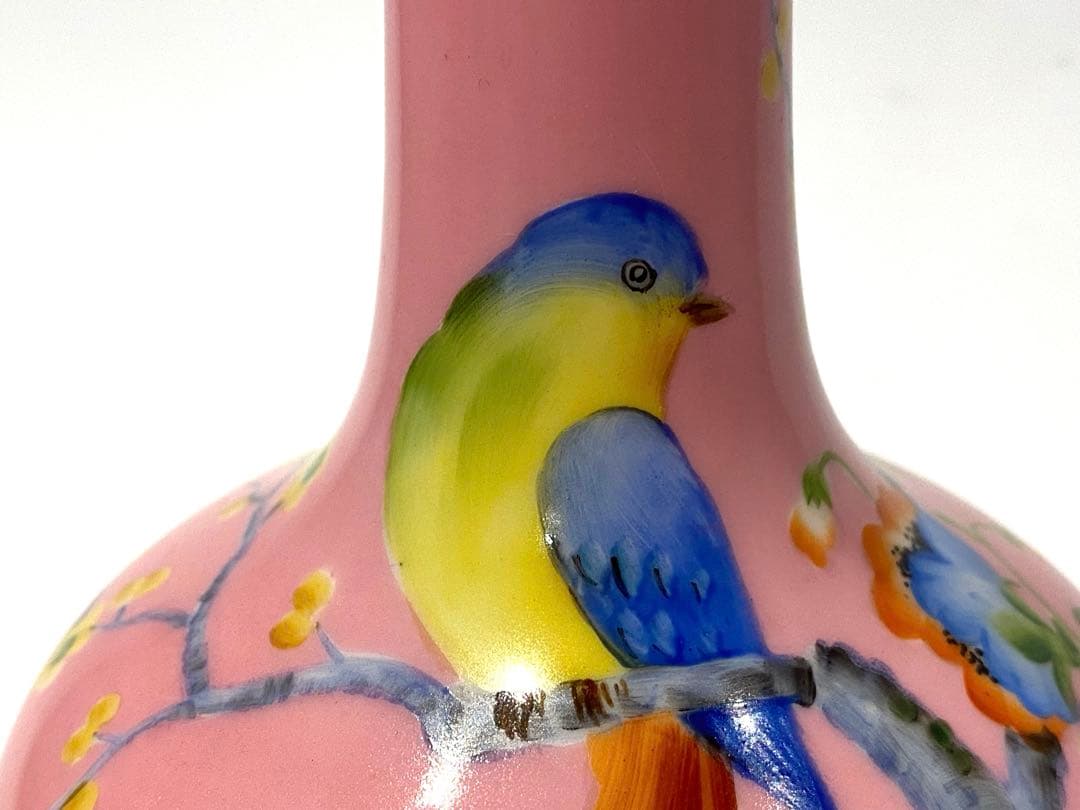 オールドノリタケ 鳥と花 花瓶 \"春\"