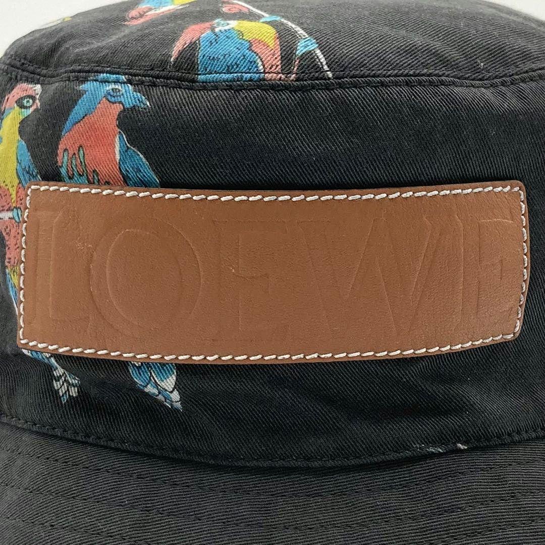 LOEWE パウラズイビザ バケットハット ロゴ バード ロゴテープ ブラック