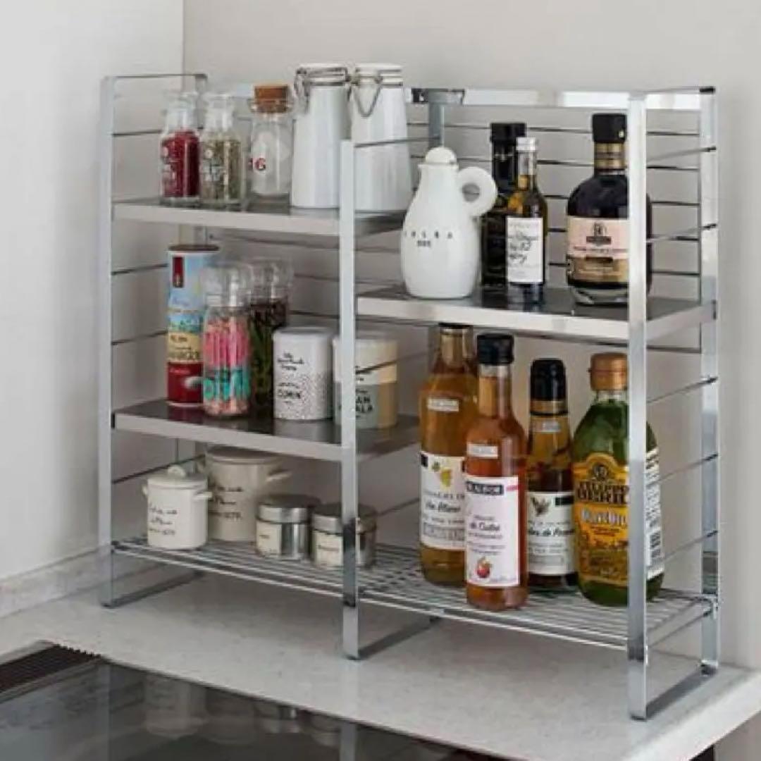 燕三条 コンロサイドスパイスラック　コンロサイドスパイスシェルフ　調味料ポット付