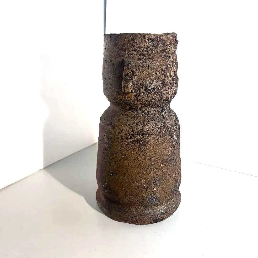 備前窯変耳付花入　備前焼　人間国宝　花器　花生け　花瓶　名工