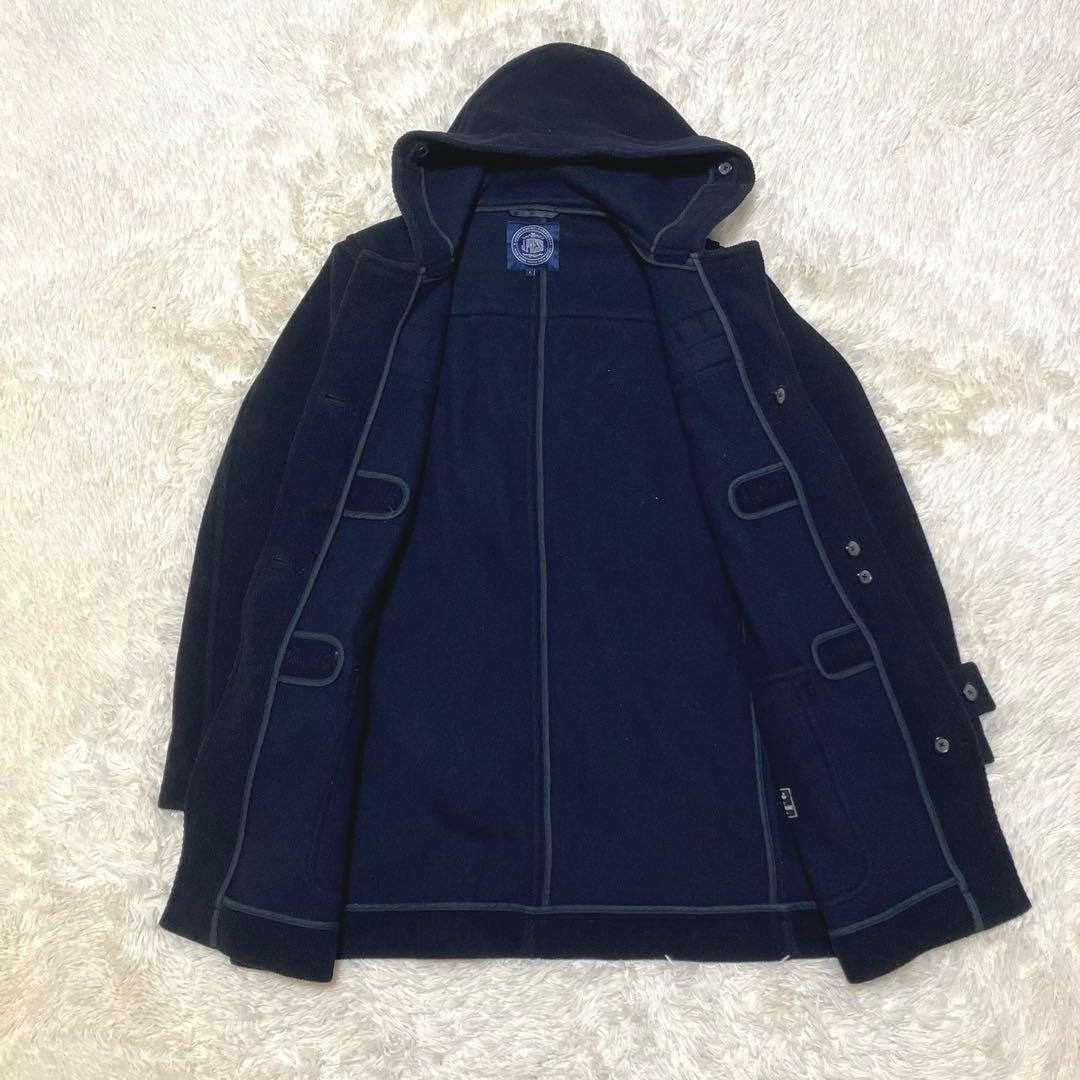 【美品】ジェイプレス　ダッフル コート　バロムブローサ社　ヘリンボーン生地　紺色
