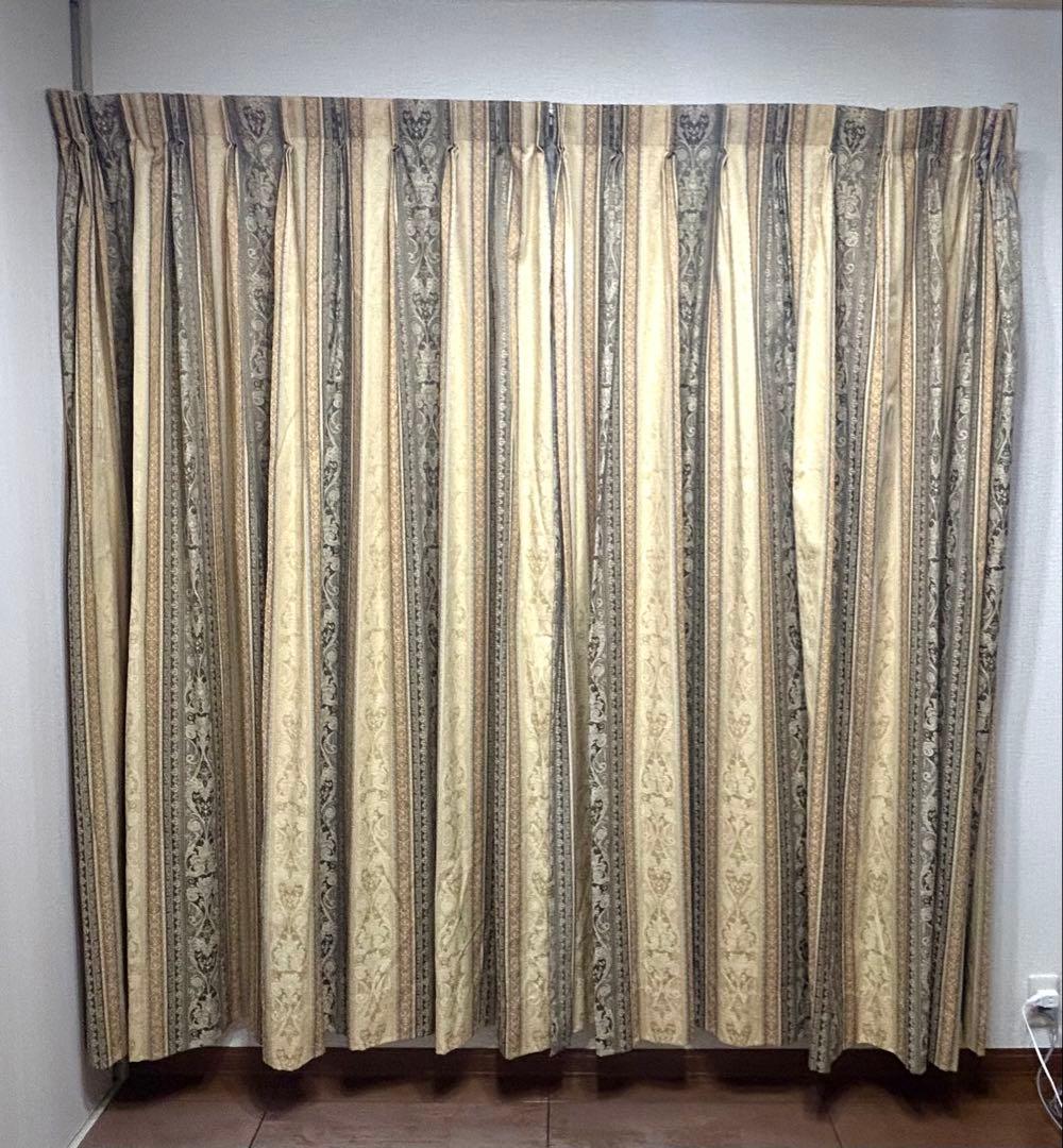 【高級感】ジャカードカーテン＆レースカーテンセット