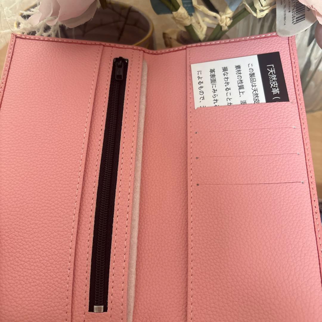 皇室長財布　ピンク レザー 長財布 箱付き