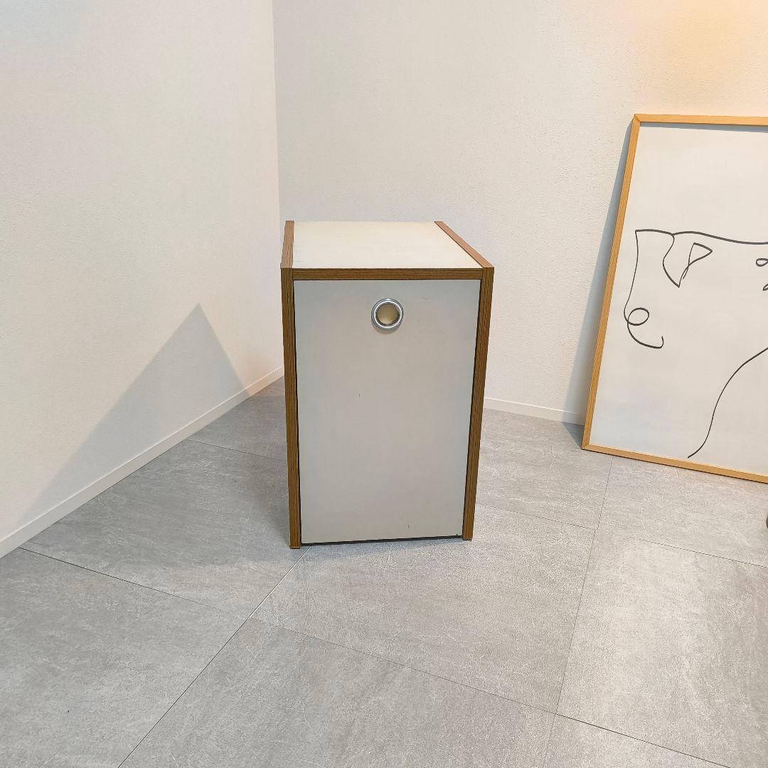 ヴィンテージ　マガジンキャビネット　縦開き　ホワイト　ウッド　韓国