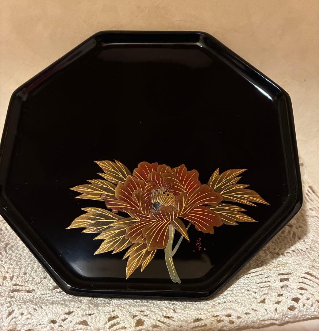 岡*様 未使用　輪島塗　八角重箱　大盆1、客盆5枚セット