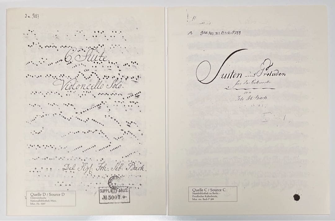 バッハ◇無伴奏チェロ組曲◇BWV1007-1012◇原典版◇ベーレンライター版◇