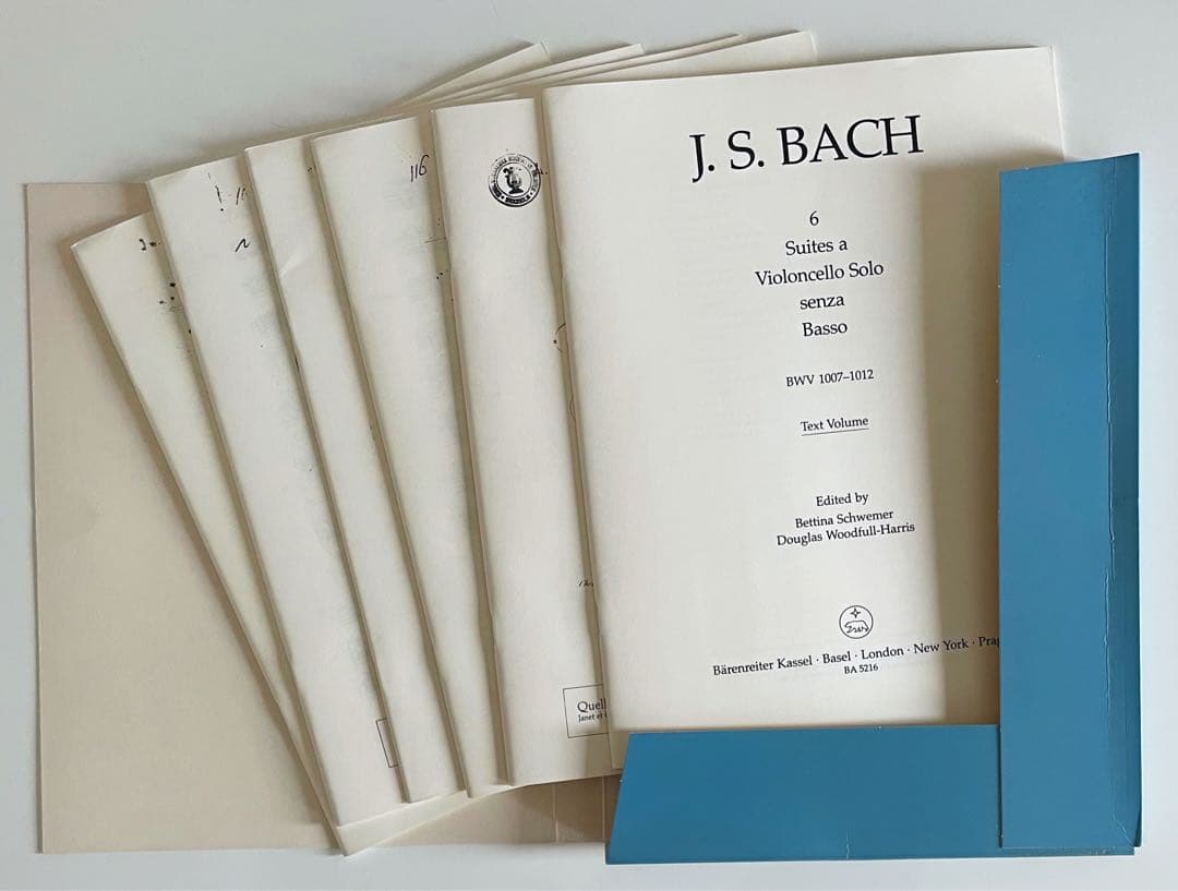 バッハ◇無伴奏チェロ組曲◇BWV1007-1012◇原典版◇ベーレンライター版◇