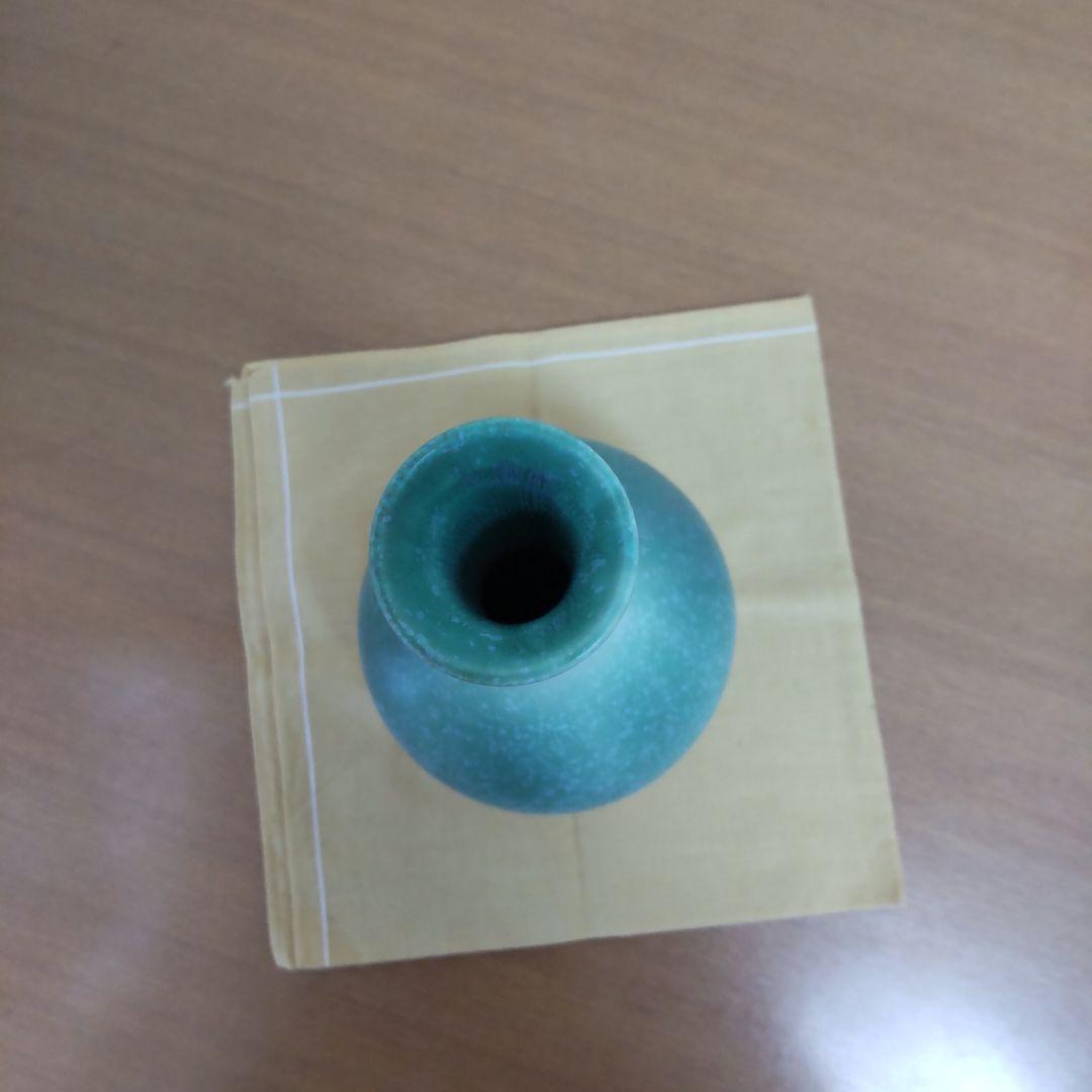 松柏窯 青磁 窯変 花生 花瓶 高さ25cm 共箱付 床の間 一輪挿し