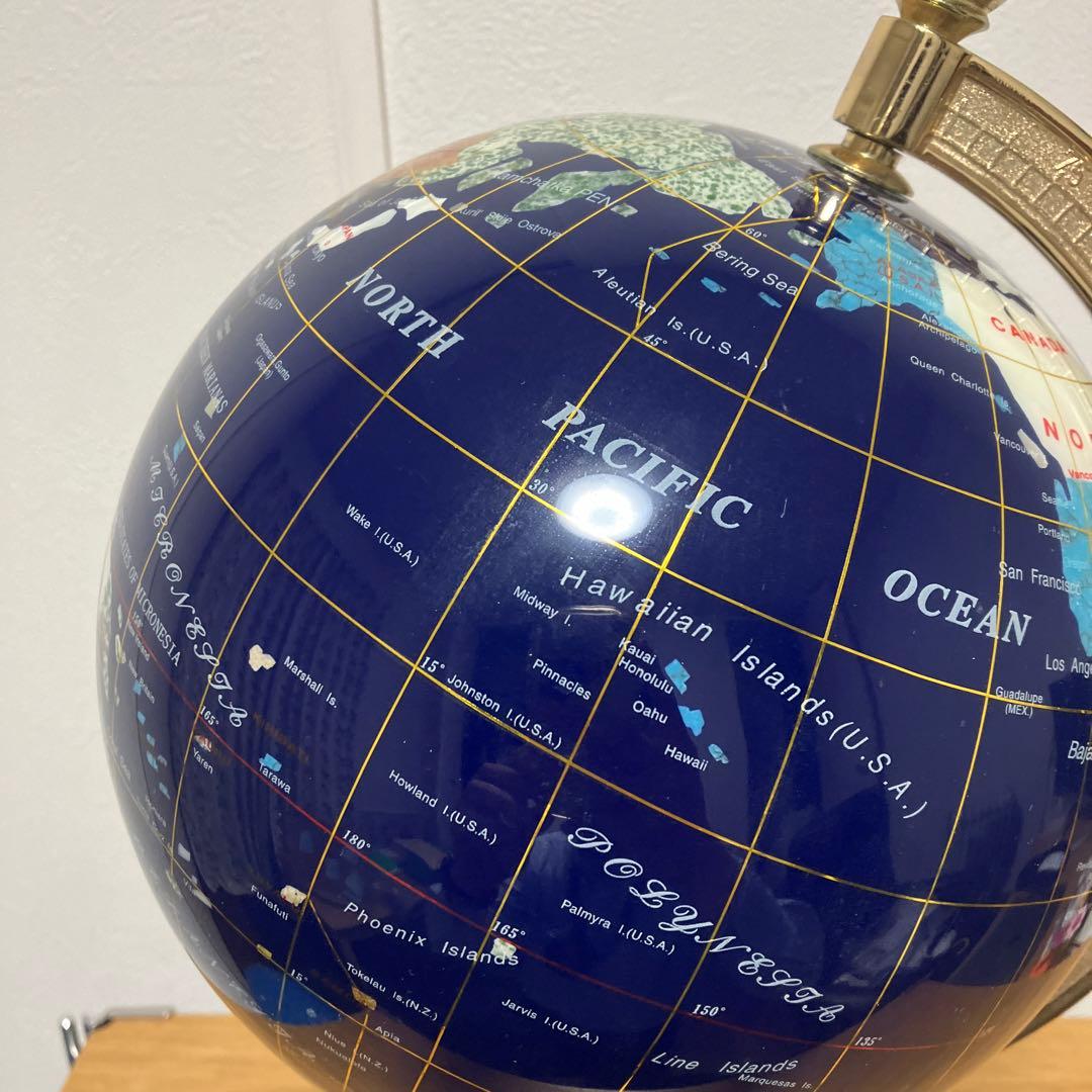 ブ*フ様 工芸品　天然石地球儀　ラピスラズリ他　パワーストーン　開運　44㌢