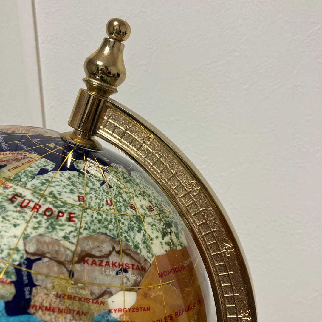 ブ*フ様 工芸品　天然石地球儀　ラピスラズリ他　パワーストーン　開運　44㌢