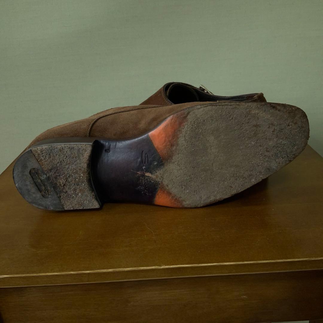 BEAMS F別注 SANTONI サントーニ ダブルモンクシューズ ブラウン6