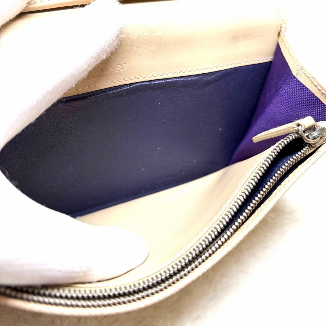 BVLGARI ブルガリ ビーゼロワン サークルロゴ 長財布 シボ革 ベージュ