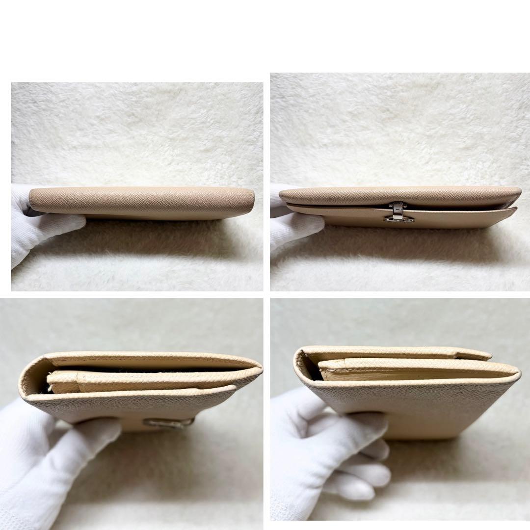 BVLGARI ブルガリ ビーゼロワン サークルロゴ 長財布 シボ革 ベージュ