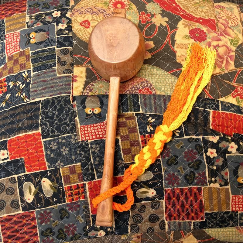 うちでのこづち（打ち出の小槌）手作りDIY木製置物木彫りヒメシャラ材アカラギ