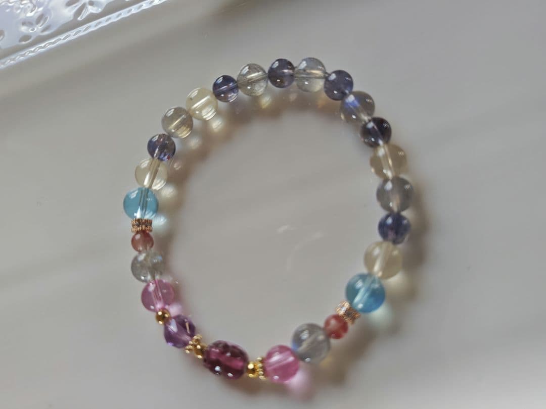 専用です♡ルベライト✡トルマリンちび貔貅のクリア華奢ブレス