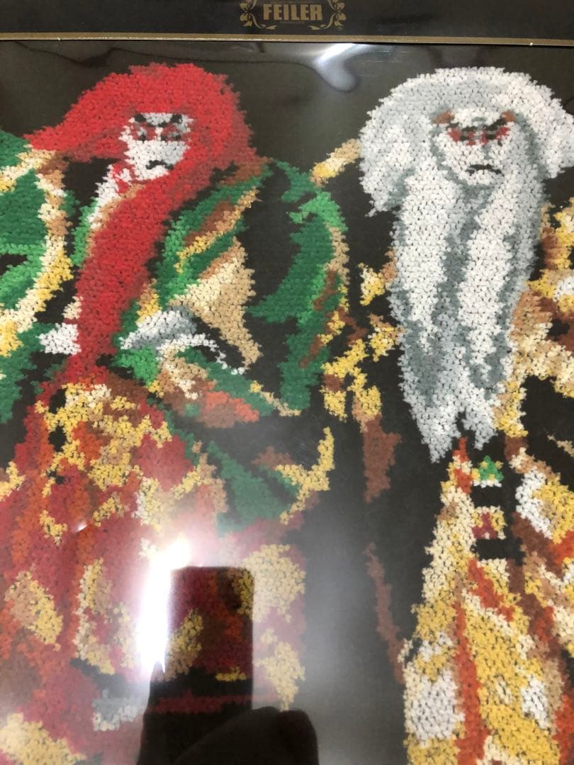 FEILER フェイラー歌舞伎　鷲娘と連獅子　新品未使用大判　レア　正月飾りにも