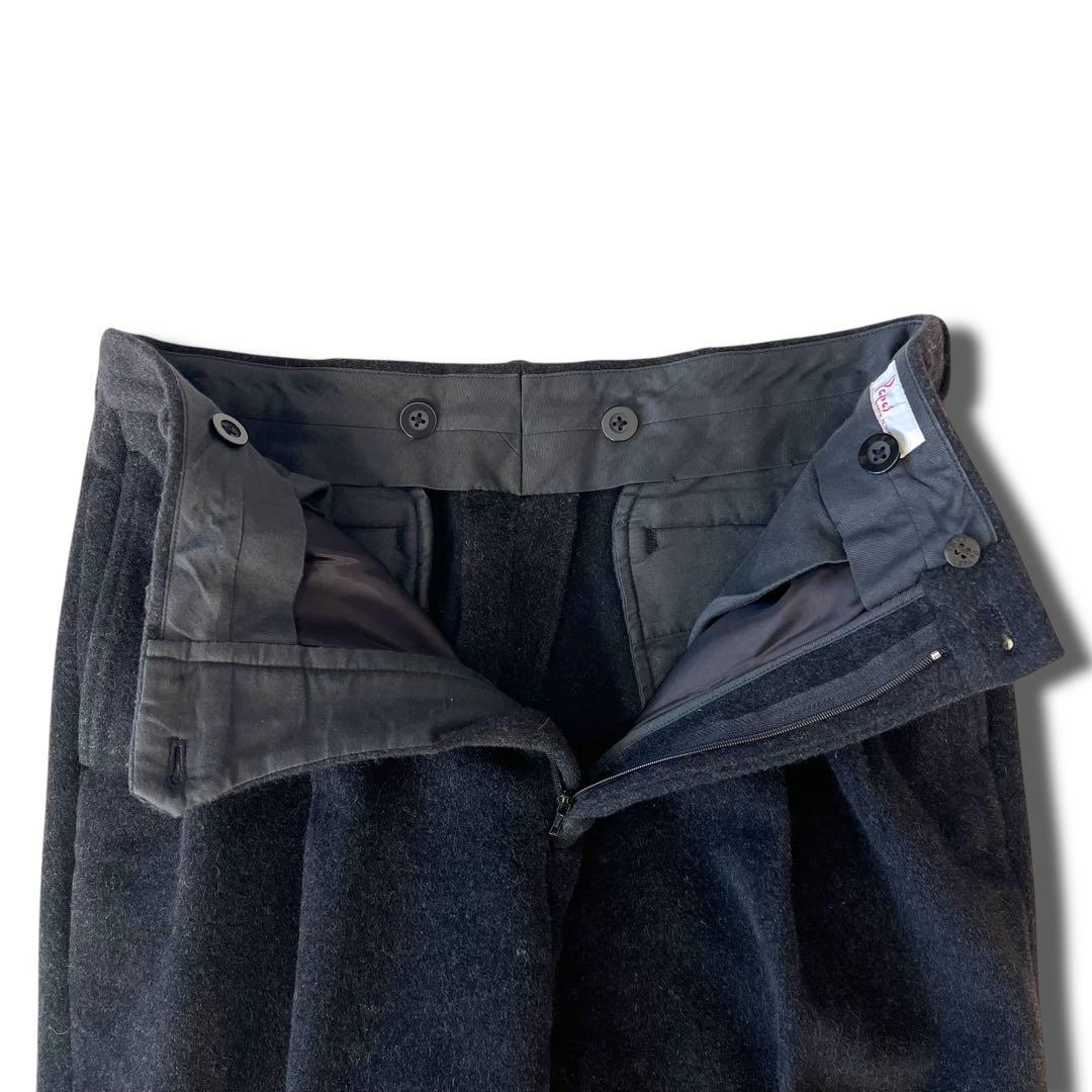 美品 PAPAS アンゴラ ウール 2B セットアップ スーツ L ブラック