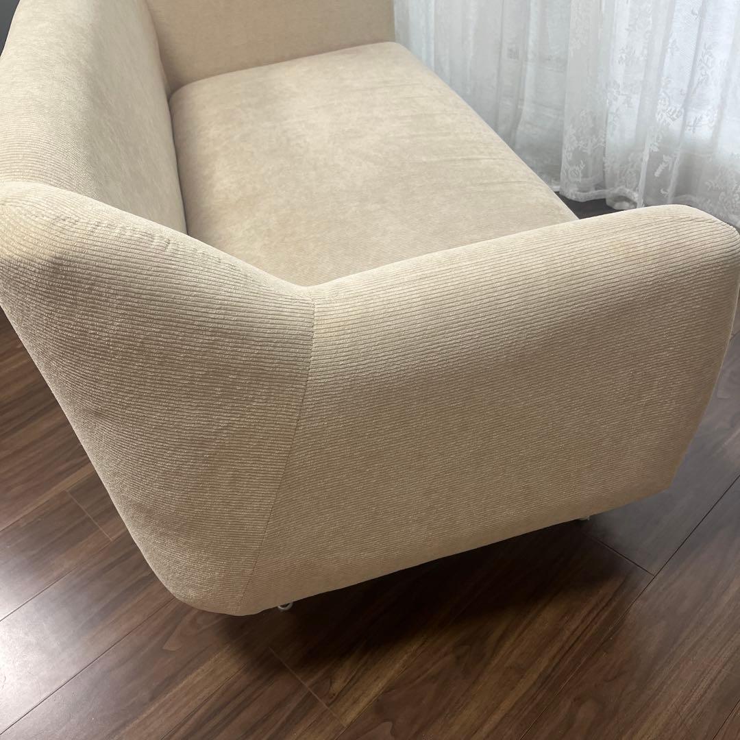 コーデュロイ調ソファ 韓国インテリア LOWYA ベージュ