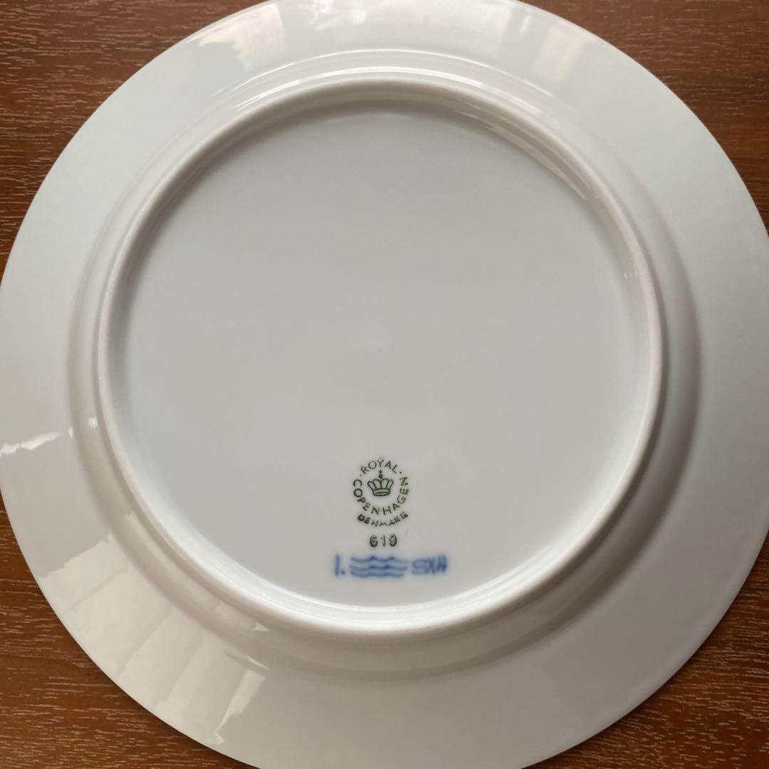 【美品】ロイヤルコペンハーゲンブルーフルーテッドハーフレース 619 6枚セット