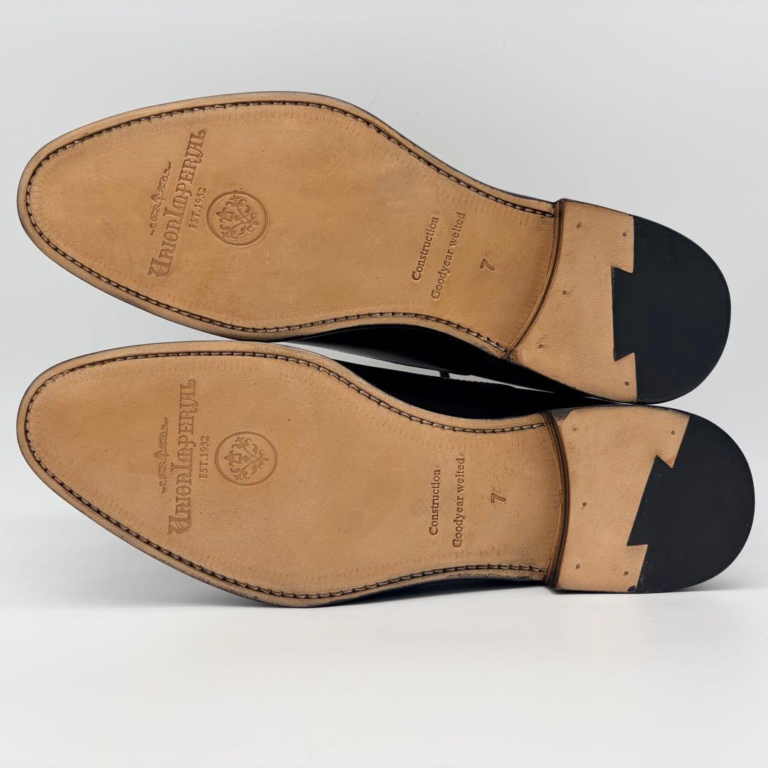 【未使用】ユニオンインペリアル ストレートチップ US7 ブラック 内羽根 革靴