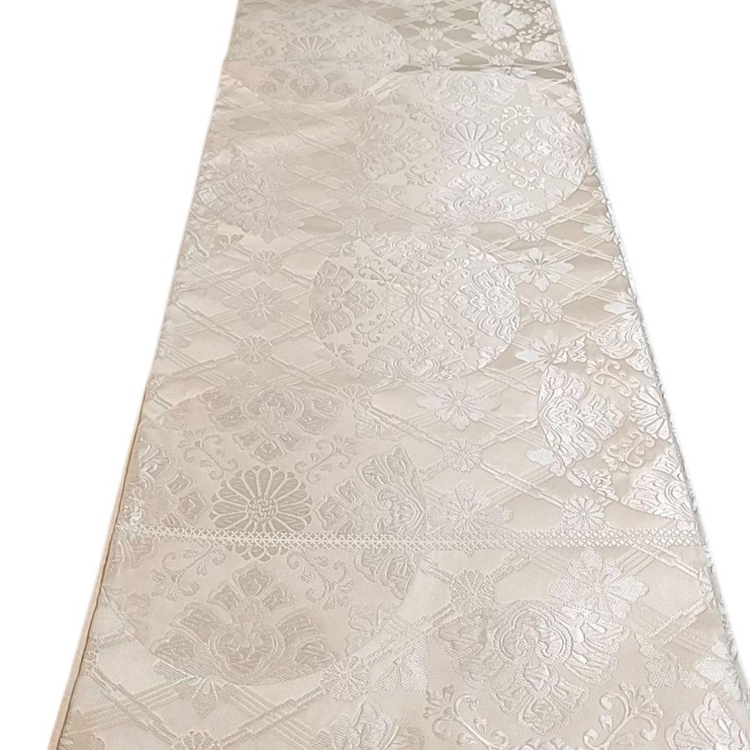 m*i様 LULU12 袋帯 花 花輪 白 オフホワイト 上品 人気