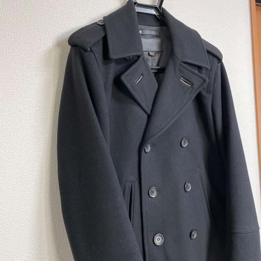 COACH コーチ ウール ピーコート ブラック