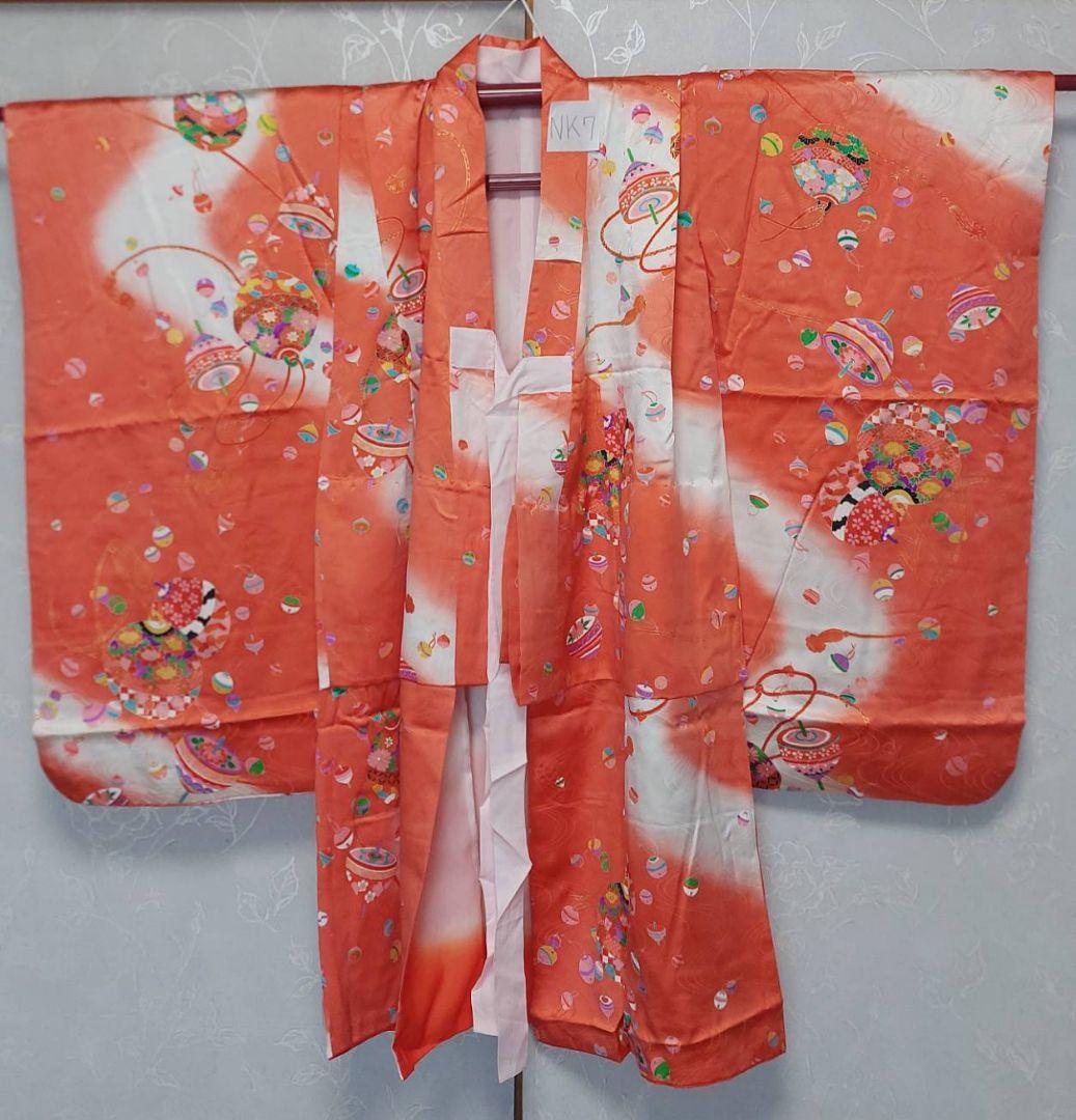 NK7子供着物正絹3歳前後着丈89センチ裄丈48センチ非常に綺麗美品