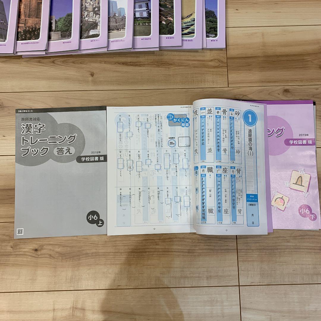 Z会2019年度小６国語・算数・理科・社会６月〜２月、添削問題４月〜2月、他