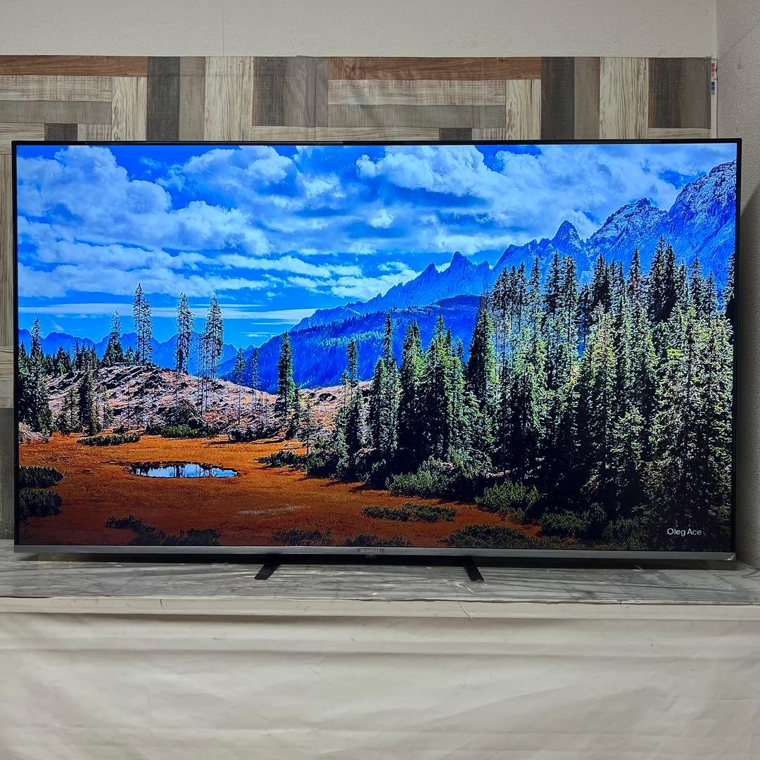 即日受渡❣️全国送料込SUNRISE65型4Kフレームレス液晶テレビWチューナ