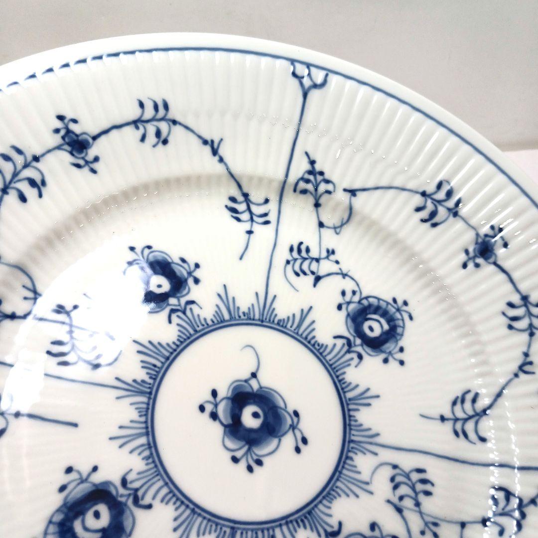 Y3223-1 ロイヤルコペンハーゲン ブルーフルーテッド 大皿 耳付　QQQ