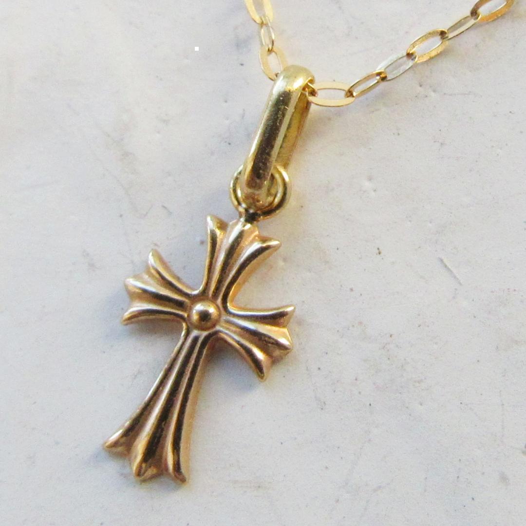 ＊SALE中＊K18 クロス ネックレス トップ 18K 刻印 クロムハーツ