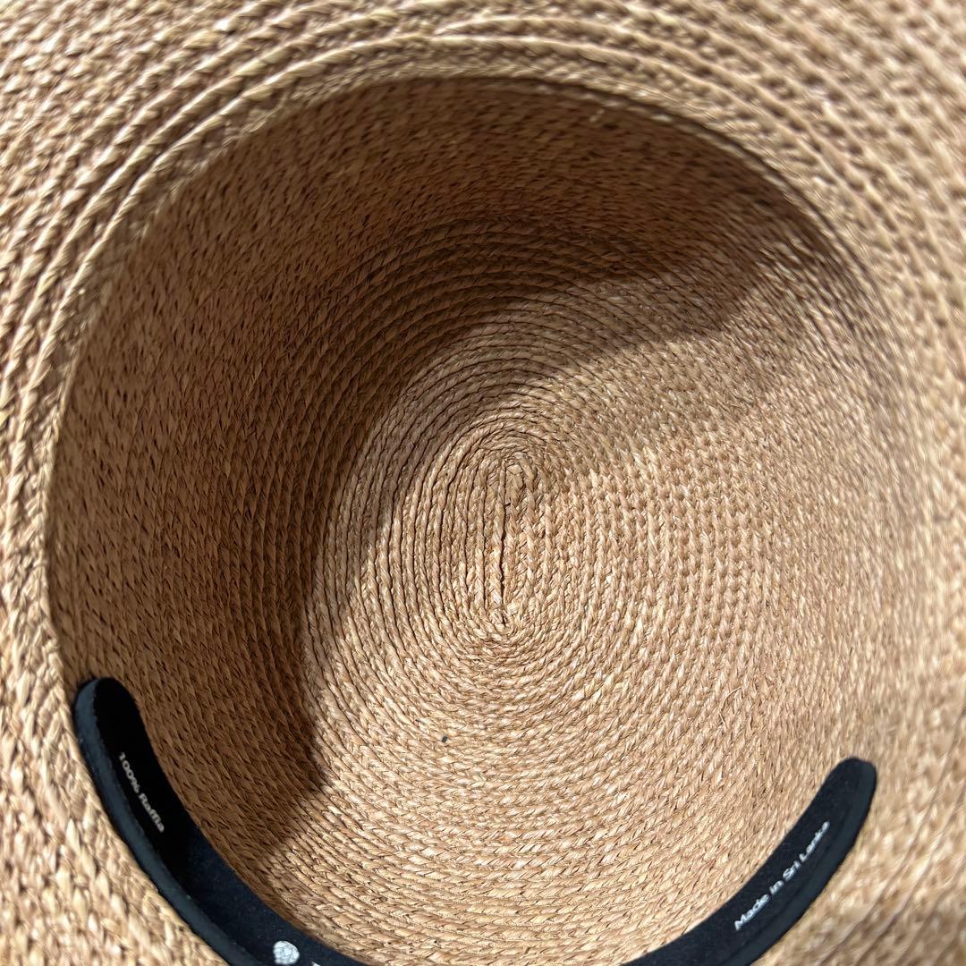 ヘレンカミンスキー 麦わら帽子 ラフィアハット 帽子 リボン ベージュ　上品