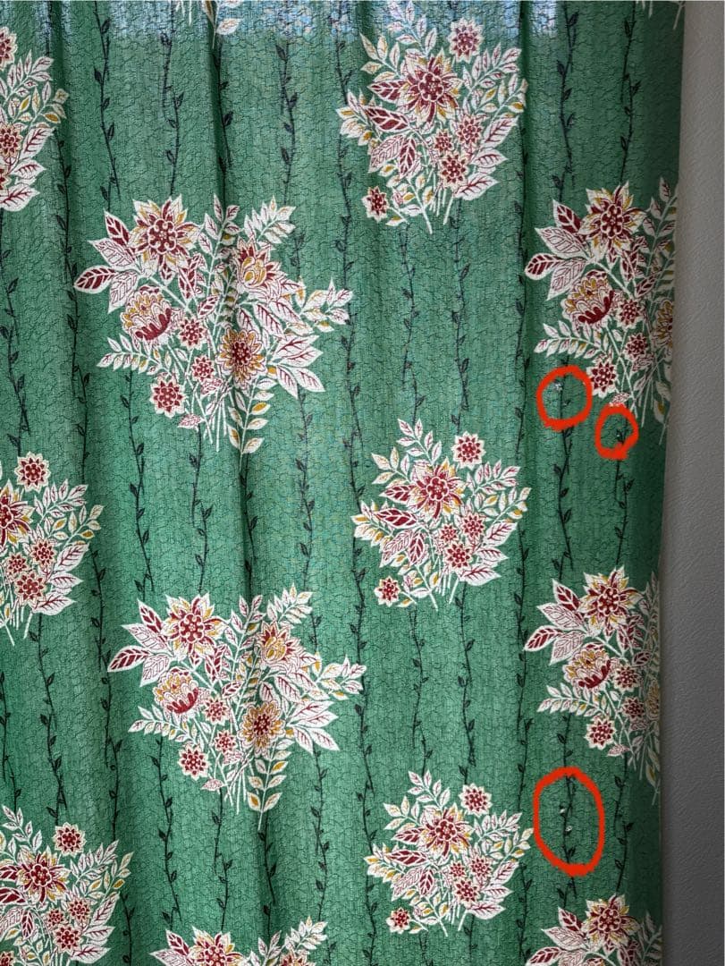 アンティーク カーテン 2枚組 テキスタイル 1930〜1940's イギリス