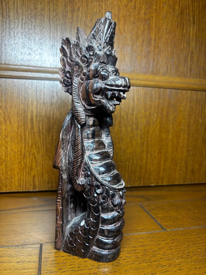 装飾笛 スリン & ナーガ 木彫り置物 2点セット 民族アート