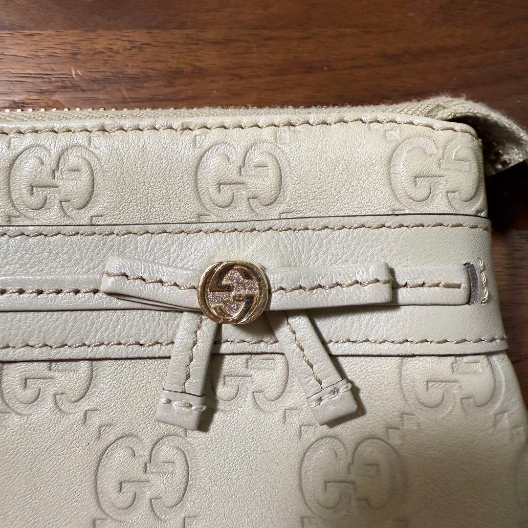 GUCCI ベージュ GGロゴ 長財布 ポーチストラップ付き