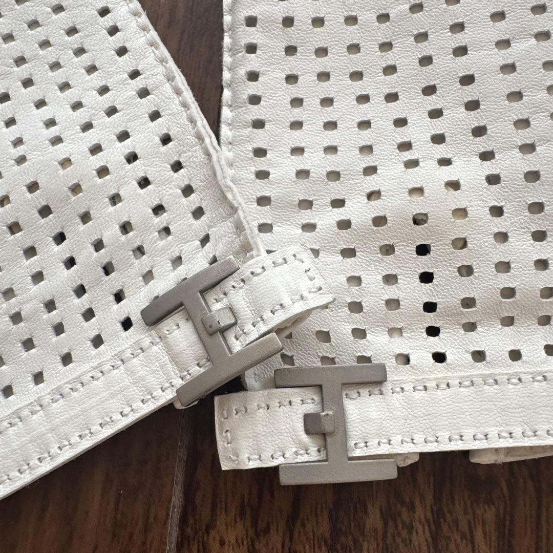 HERMES ホワイトメッシュグローブ